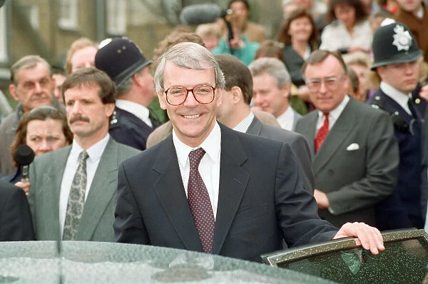 Prime Minister John Major at the Ideal Home Exhibition, Earls Court. 2nd April 1992