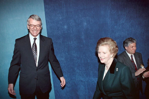 Prime Minister John Major and Margaret Thatcher, pictured during the general election