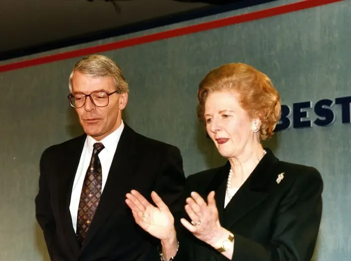 Framed Print : Prime Minister John Major with Margaret Thatcher at Tory rally in London 1992 Framed Print : Prime Minister John Major with Margaret Thatcher at Tory rally in London 1992