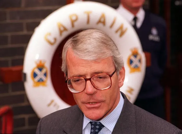 Framed Print : Prime Minister John Major seen here at the Royal Navy Base Fraslane for