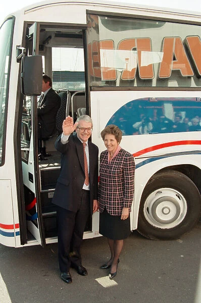 Prime Minister John Major and wife Norma pictured during the general election campaign