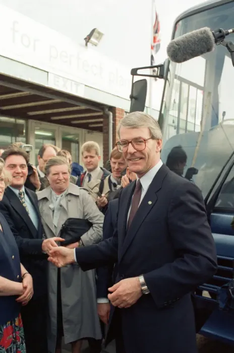 Framed Print : Prime Minister John Major in York, during the general election campaign. 26th March 1992 Framed Print : Prime Minister John Major in York, during the general election campaign. 26th March 1992