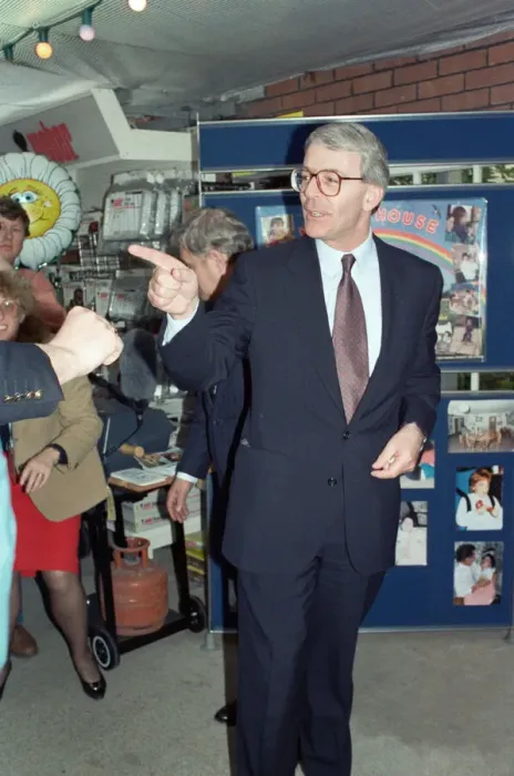 Framed Print : Prime Minister John Major in York, during the general election campaign. 26th March 1992 Framed Print : Prime Minister John Major in York, during the general election campaign. 26th March 1992