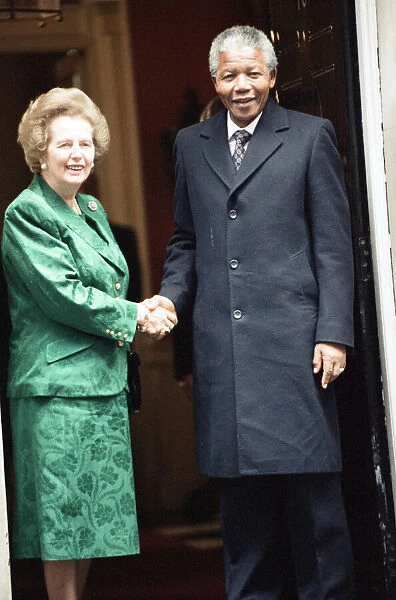 Prime Minister Margaret Thatcher at 10 Downing Street with President of South Africa
