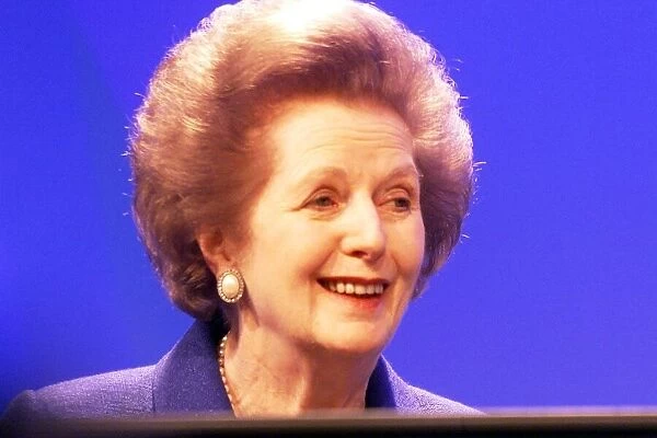 Former Prime Minister Margaret Thatcher at the annual Conservative Party Conference in