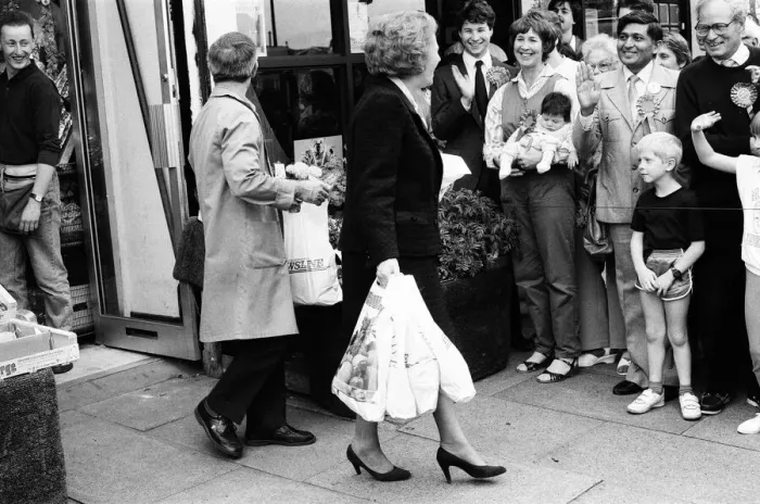Framed Print : Prime Minister Margaret Thatcher campaigning in Ealing. 30th May 1987 Framed Print : Prime Minister Margaret Thatcher campaigning in Ealing. 30th May 1987