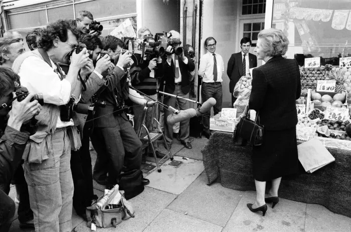 Framed Print : Prime Minister Margaret Thatcher campaigning in Ealing. 30th May 1987
