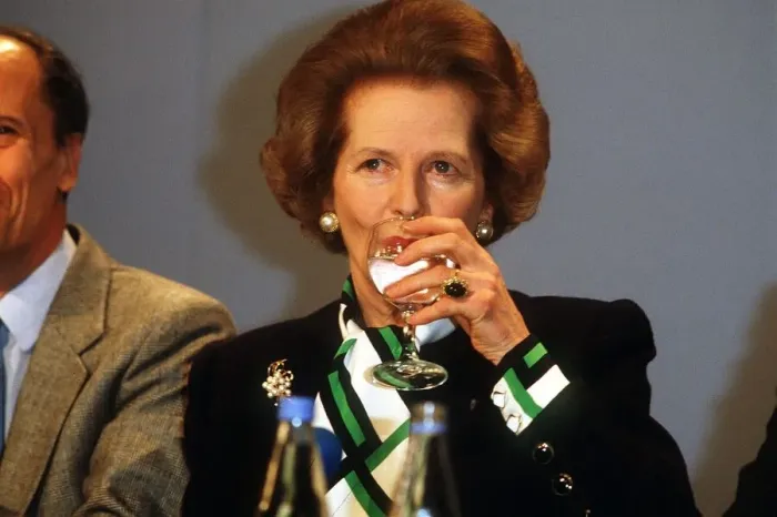 Framed Print : Prime Minister Margaret Thatcher drinking a glass of water at a conference May 1987 Framed Print : Prime Minister Margaret Thatcher drinking a glass of water at a conference May 1987