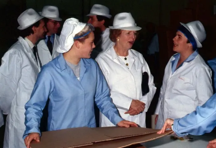 Framed Print : prime Minister Margaret Thatcher at the Dundee factory of James Keiller and Son