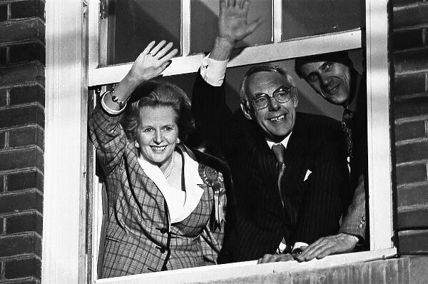 Prime Minister Margaret Thatcher, her husband, Denis Thatcher