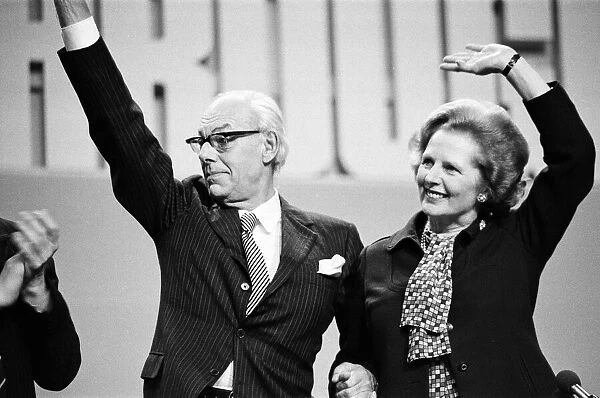 Prime Minister Margaret Thatcher and husband Denis at the Conservative Party Conference
