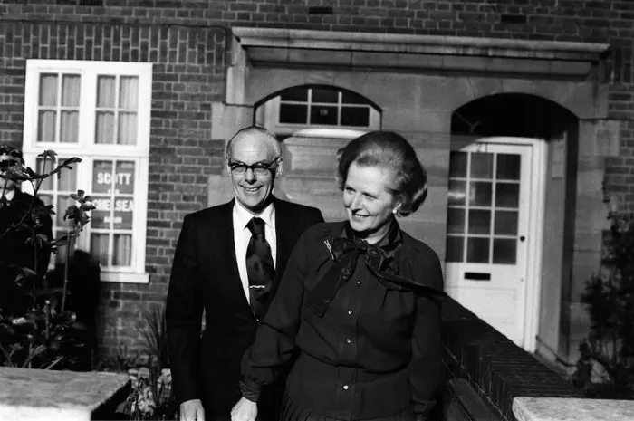 Framed Print : Prime Minister Margaret Thatcher with husband Denis May 1979