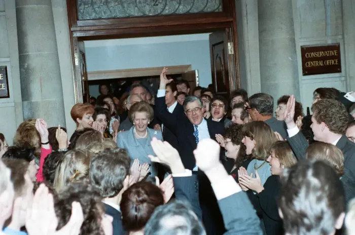 Framed Print : Prime Minister Margaret Thatcher and Kenneth Baker at Conservative headquarters Framed Print : Prime Minister Margaret Thatcher and Kenneth Baker at Conservative headquarters