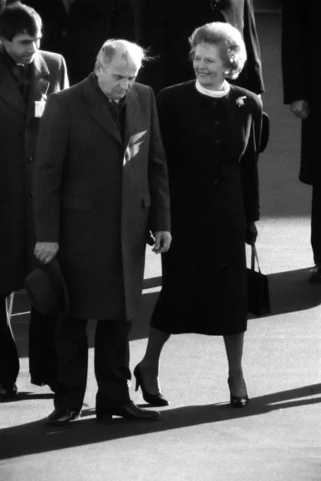 Framed Print : Prime Minister Margaret Thatcher meets Soviet leader President Mikhail Gorbachev at RAF Framed Print : Prime Minister Margaret Thatcher meets Soviet leader President Mikhail Gorbachev at RAF