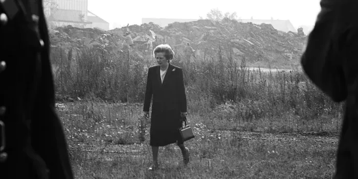 Framed Print : Prime Minister Margaret Thatcher seen here at what remains of the Head Wrightson works in Framed Print : Prime Minister Margaret Thatcher seen here at what remains of the Head Wrightson works in