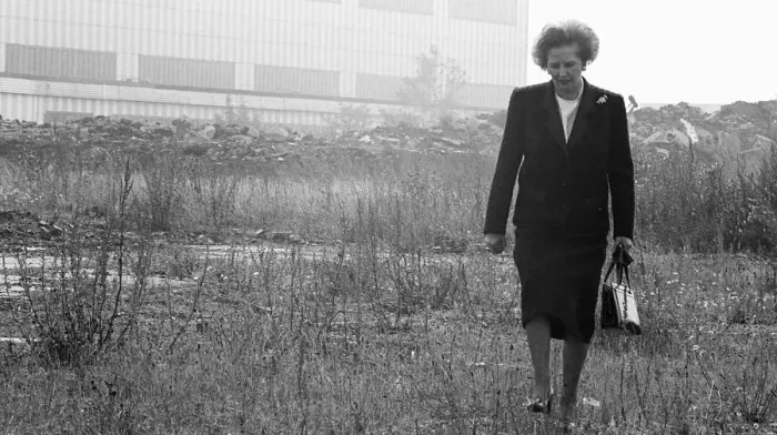 Framed Print : Prime Minister Margaret Thatcher seen here at what remains of the Head Wrightson works in Framed Print : Prime Minister Margaret Thatcher seen here at what remains of the Head Wrightson works in