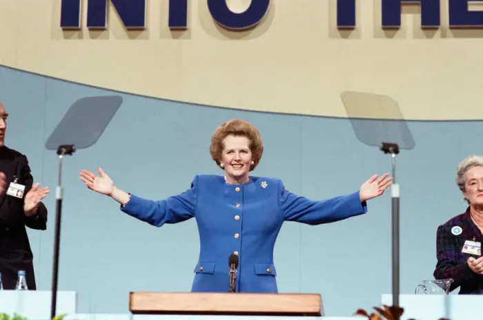 Framed Print : Prime Minister Margaret Thatcher speaking at the Conservative Party Conference, Brighton