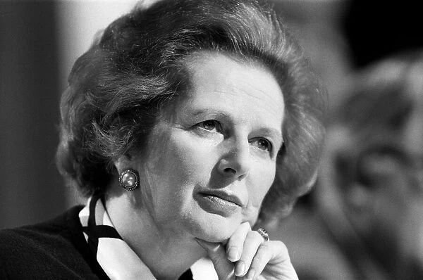 Prime Minister Margaret Thatcher unveils the Tory Party Manifesto for the 1987 General