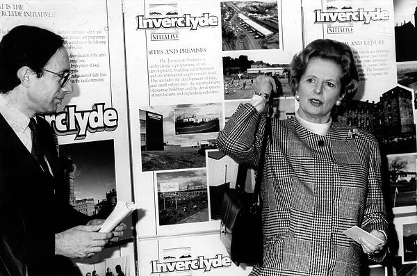 Prime Minister Margaret Thatcher visits Greenock in Scotland 30th March 1988