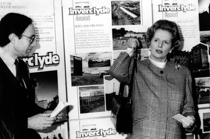 Framed Print : Prime Minister Margaret Thatcher visits Greenock in Scotland 30th March 1988