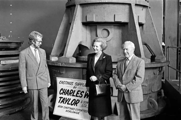 Framed Print : Prime Minister Margaret Thatcher visits Harker and Son at Stockton. 12th September 1987