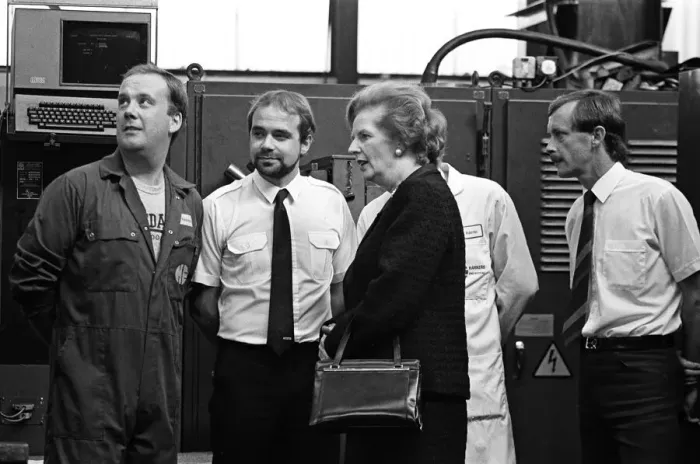 Framed Print : Prime Minister Margaret Thatcher visits Harker and Son at Stockton