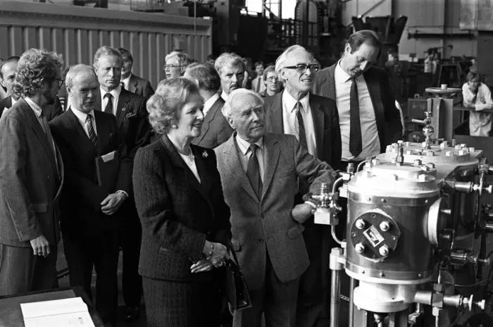 Framed Print : Prime Minister Margaret Thatcher visits Harker and Son at Stockton. 12th September 1987 Framed Print : Prime Minister Margaret Thatcher visits Harker and Son at Stockton. 12th September 1987