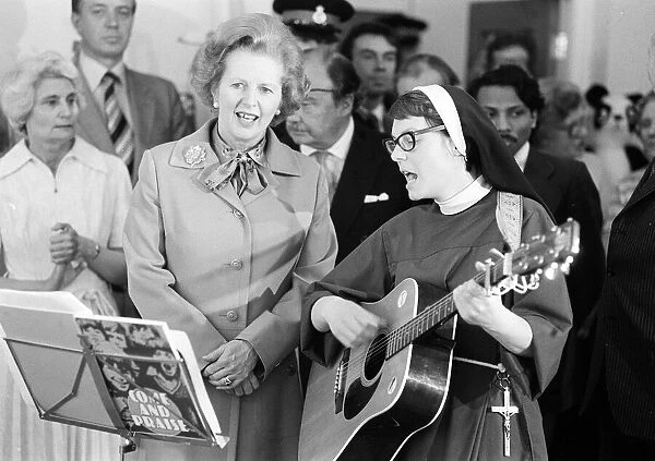 Prime Minister Margaret Thatcher visits Toynbee Hall in the East End