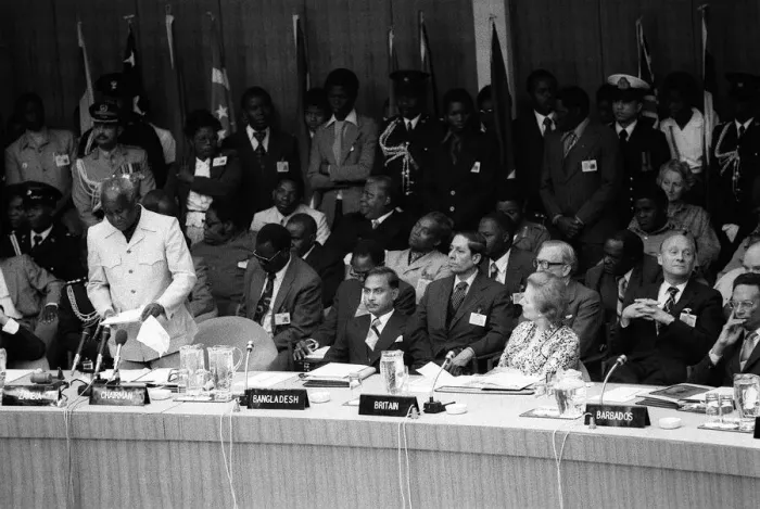 Framed Print : Prime Minister Margaret Thatcher in Zambia on an official Visit August 1979 Framed Print : Prime Minister Margaret Thatcher in Zambia on an official Visit August 1979