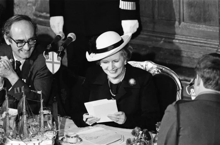 Framed Print : The Prime Minister Mrs Margaret Thatcher at the Luncheon held for the Falklands heroes