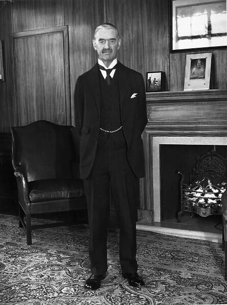 Prime Minister Neville Chamberlain seen here in Downing Street. 20th January 1940