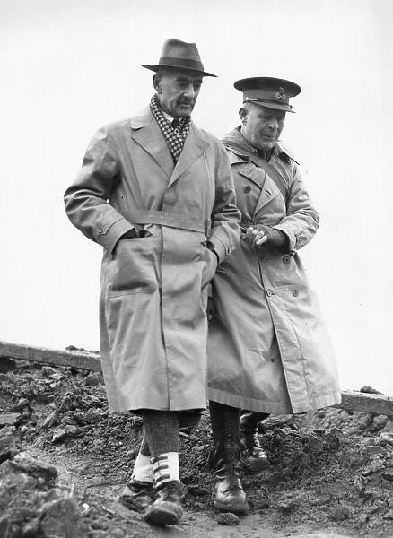 Prime Minister Neville Chamberlain during a visit to the B. E. F at Bachy, 15 December 1939
