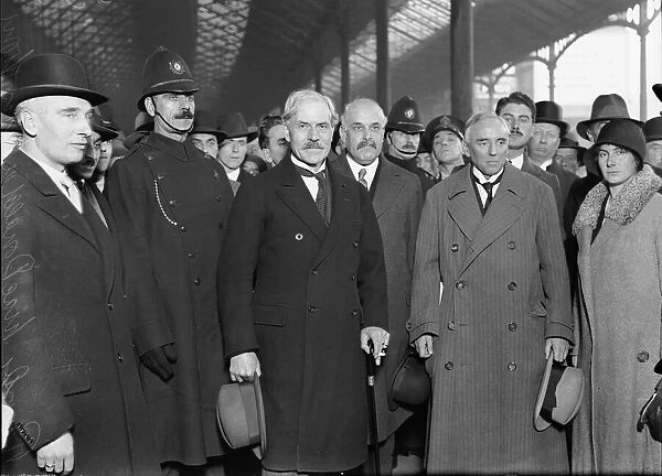 Prime Minister Ramsay MacDonald (centre) seen here with Sir Stamp