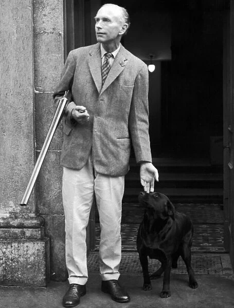 Prime Minister Sir Alec Douglas Home seen here on the steps of Castlemains his