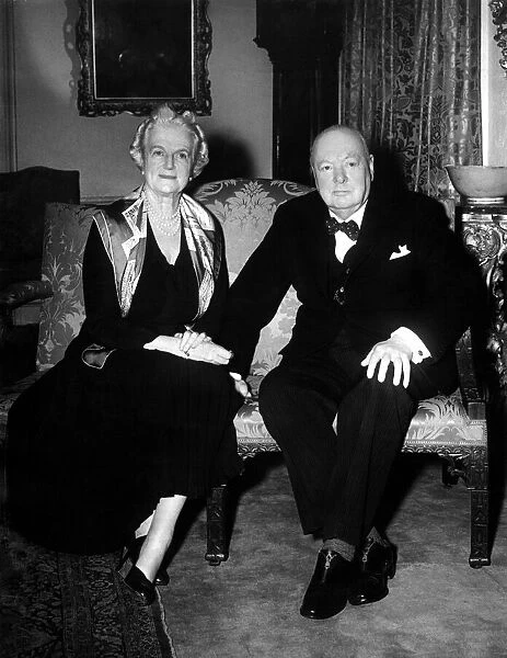 Prime Minister, Sir Winston Churchill with Lady Churchill at pictured 10