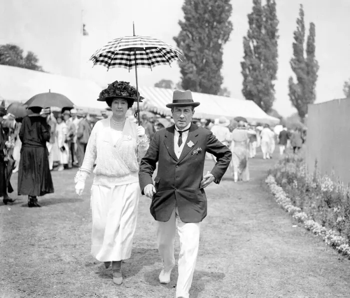 Framed Print : Prime Minister Stanley Baldwin Circa 1920s Pictured with his wife at cricket match Framed Print : Prime Minister Stanley Baldwin Circa 1920s Pictured with his wife at cricket match