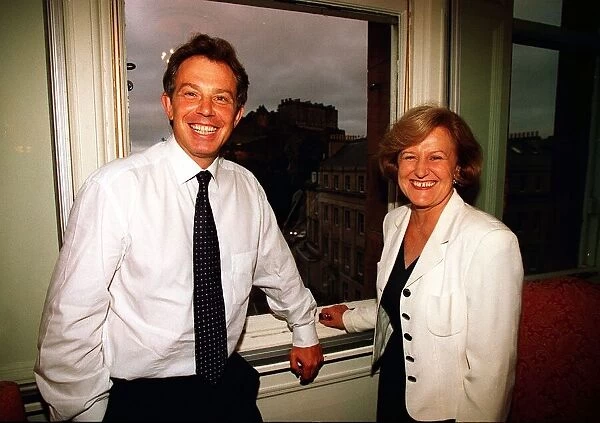 Prime Minister Tony Blair in Edinburgh September 1997 and Elizabeth Smith wife of