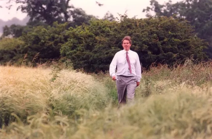 Framed Print : Prime Minister Tony Blair opens the Trimdon walk
