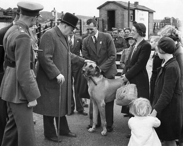 Prime Minister visits defences. Mr. Winston Churchill accompanied by Mr. A. V