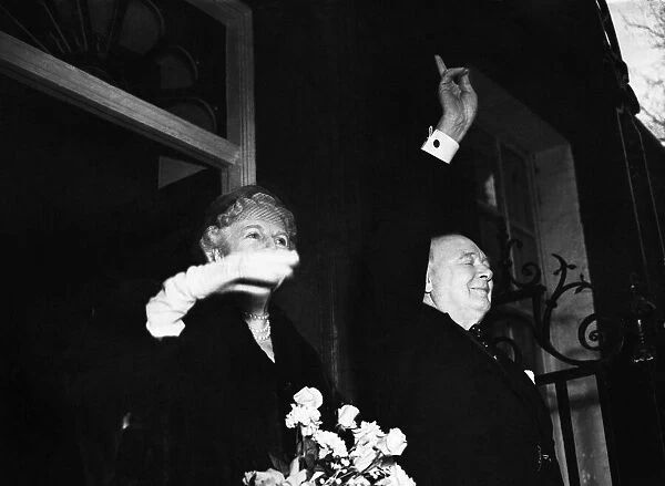 Prime Minister Winston Churchill leaves Number 10 Downing Street
