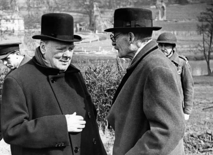 Framed Print : Prime Minister Winston Churchill pictured during a visit to Yorkshire to inspect an