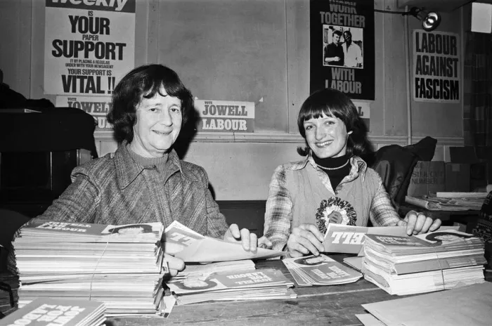 Framed Print : Prime Ministers wife Audrey Callaghan was today at the Labour party offices Framed Print : Prime Ministers wife Audrey Callaghan was today at the Labour party offices