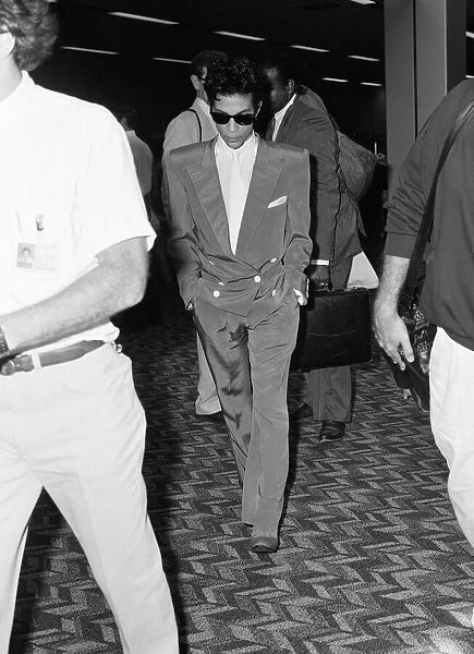 Prince, american singer, at London Heathrow Airport, leaving for The Netherlands