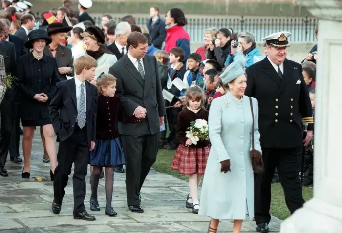 Framed Print : PRINCE ANDREW WITH HIS DAUGHTERS & PRINCE HARRY AT GREENWICH FOR SPECIAL LUNCH TO