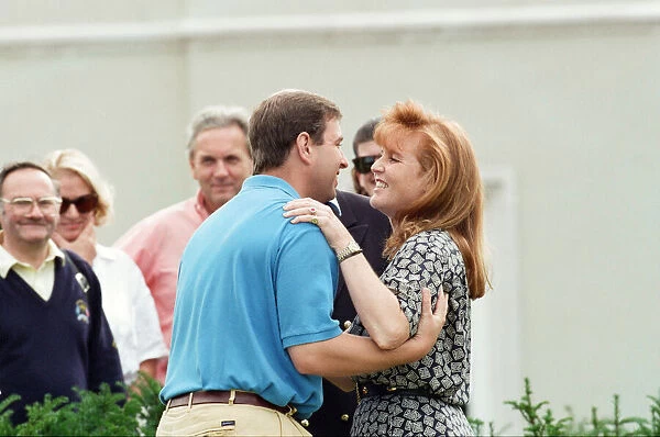 Prince Andrew, Duke of York and Sarah, Duchess of York at a charity golf match in aid of