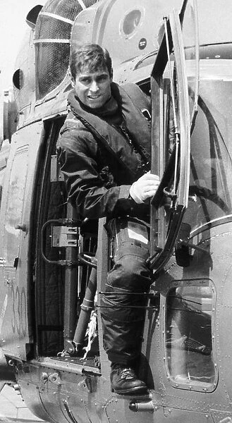 Prince Andrew in helicopter February 1985