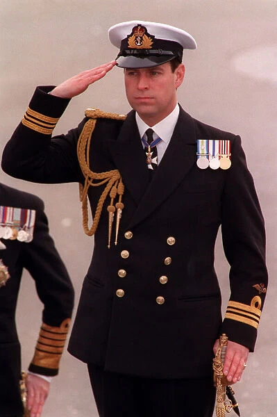 Prince Andrew inspects Sea Scouts at Trafalgar Square during the annual