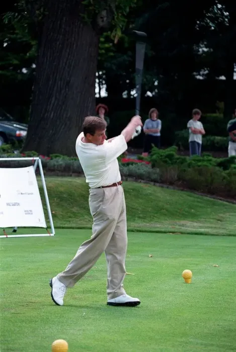 Framed Print : Prince Andrew July 98 Hitting golf ball on golf tee at a golf tournament Framed Print : Prince Andrew July 98 Hitting golf ball on golf tee at a golf tournament