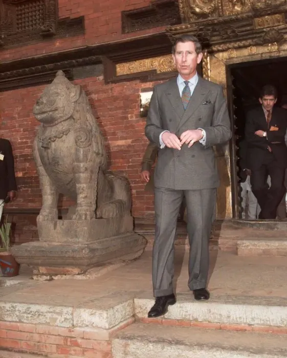 Framed Print : Prince Charles arrives in Kathmandu during his visit to Nepal February 1998
