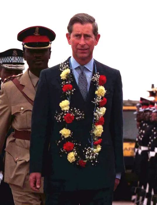 Framed Print : Prince Charles arrives in Swaziland in Africa on an official visit, October 1997